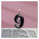 Свеча 9 Грань Черная (13см) 1 шт._1