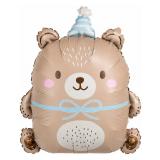 Фигура (27"/69см) Мишка в голубом колпачке, Сатин 1 шт._1