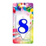 Свеча "8" Окантовка синяя (9см) 1 шт._1