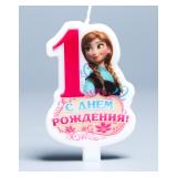 Свеча "1" С Днем Рождения, Холодное сердце 1 шт._1