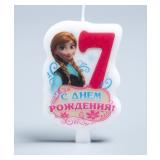 Свеча "7" С Днем Рождения, Холодное сердце 1 шт._1