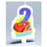 Свеча "2" С Днем Рождения, Тачки 1 шт._1