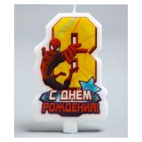 Свеча "8" С Днем Рождения, Человек-Паук 1 шт._1