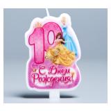 Свеча "10" С Днем Рождения, Принцессы 1 шт._1