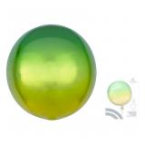 Сфера 3D (16"/41см) Омбре Желтый и Зеленый 1 шт._1