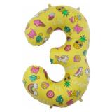 Цифра 3 (34"/86см) Веселые картинки 1 шт._1