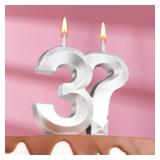 Свеча 3? Грань серебро (6,5см) 1 шт._1