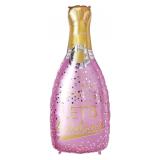 Фигура (37''/94см) Бутылка Шампанское, Праздничное конфетти, Розовый. 1 шт._1