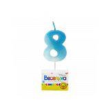 Свеча "8" Разноцвет с глиттером (4,5см) 1 шт._1