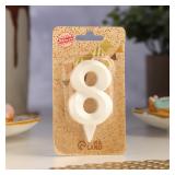 Свеча "8" Жемчужный (6,5см) 1 шт._1