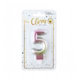 Свеча "5" Нежный градиент (7,5см) 1 шт._1
