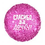 Круг (18''/46см) Спасибо за дочку! Розовый 1 шт._1