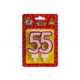 Свеча "55" Значимые даты (красная) 1 шт._1