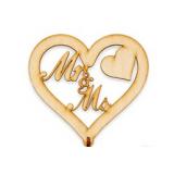 Топпер "Mr & Mrs" в сердце (11*10см) 1 шт._1