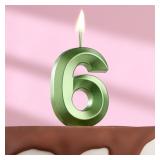 Свеча "6" Грань Изумруд (13см) 1 шт._1