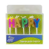 Свечи "Happy Birthday" Ассорти с блестками (6см) 1 шт._1