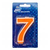 Свеча "7" Белый кант, Красный 1 шт._1