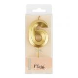 Свеча "6" Грани Золото (4,5см) 1шт._1