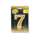 Свеча "7" Золото (8см) 1шт._1