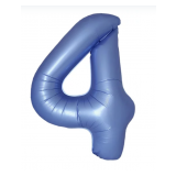 Цифра 4 Slim (34''/86 см) Синий хром, сатин 1 шт_1