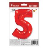 Цифра 5 (40''/102см) Красный 1 шт._1