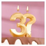 Свеча "3?" Грань золото (6,5см) 1 шт._1