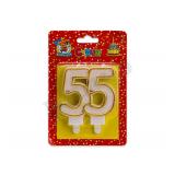 Свеча "55" Значимые даты (золотая) 1 шт._1