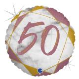 Круг (18''/46см) Цифра "50" Мрамор Калакатта, Розовое Золото Голография 1 шт. _1