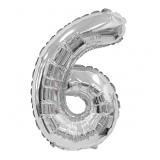 Мини-цифра 6 (14"/36см) Серебро, 1 шт._1