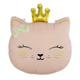 Фигура (24''/61 см) Кошечка Принцесса, Розовый, Сатин, 1 шт. в уп._1