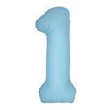 Цифра 1 (34"/86см) Slim, Светло-голубой, Матовый, 1 шт. _1