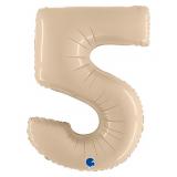 Цифра "5" (40''/102см) Кремовый, Сатин 1 шт. в уп._1