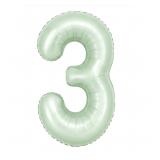 Цифра 3 (40"/102 см) Пудровый мятный, Сатин, 1 шт_1