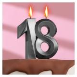 Свеча "18" Грань Графит (6,5см) 1 шт._1